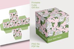 Printable Light Pink Roses Cube Gift Boxes Set of 4 Product Image 8