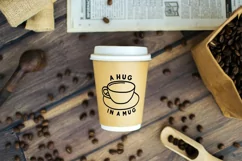 A Hug In A Mug SVG | Coffee Mug Illustration SVG Product Image 4