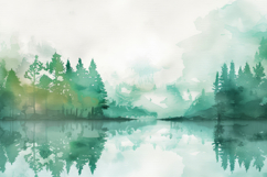 Watercolor Forest Background Wallpaper Product Image 1