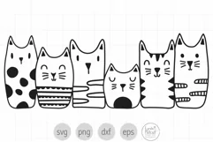 Cute Cats SVG Cut File for Cricut, Cats Clipart Product Image 1