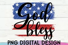 God Bless Sublimation Png | American Flag Png | 4th of July Product Image 4