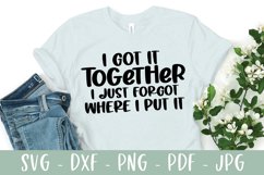 I Got It Together I Just Forgot Where I Put It - Funny SVG Product Image 1
