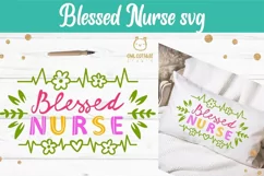 Blessed Nurse SVG, Nurse Floral Monogram SVG, Nurse Tattoo Product Image 6