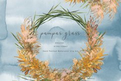 Watercolor Pampas Grass Wreath Collection Product Image 1