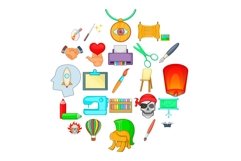 Creativity intelligence icons set, cartoon style Product Image 1