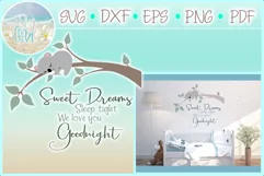 Sweet Dreams Sleep Tight We Love You Goodnight Wall Art SVG Product Image 1