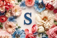 Letter S with Flowers Background Wallpaper Product Image 1