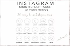 Instagram Story Highlights US States Icons, 51 Hand Drawn Product Image 1