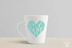 Friendship Cut File | Heart Word Art Product Image 2