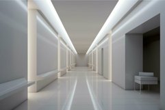 Modern white corridor with bright lighting Product Image 1