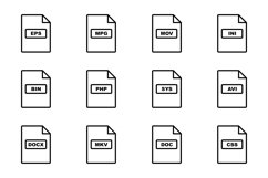 Set Of File Formats Icons Product Image 1