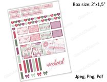 Valentine's Day Spring Printable Sticker Box Size 2"x1,5" Product Image 3