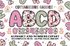 Cottagecore Alphabet png clipart, Garden letters doodle Product Image 1