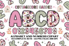 Cottagecore Alphabet png clipart, Garden letters doodle Product Image 1