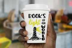Books Light Up our World svg, reading svg dxf library sign Product Image 2