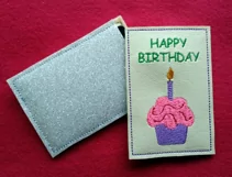 ITH Cupcake Gift Card Holder - Birthday Gift Card Holder - Machine Embroidery Product Image 5