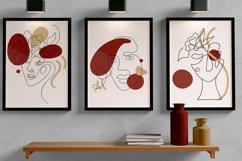 Set of Three Abstract Face Digital Print Frame not included Product Image 2