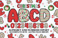 Christmas Alphabet png clipart, christmas letters doodle Product Image 1