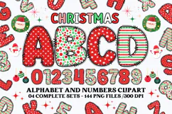 Christmas Alphabet png clipart, christmas letters doodle Product Image 1