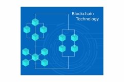 Digital geometric tech cube blockchain technology background Product Image 1