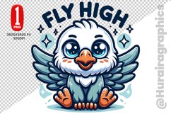 Cute Eagle Clipart - PNG File Product Image 1