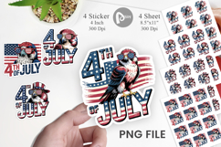 4th of July Eagle Sticker Product Image 1