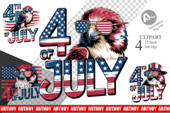 4th of July Eagle Clipart Product Image 1