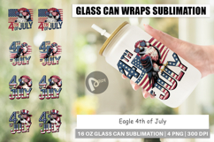 Glass Can 4th of July Eagle Product Image 1