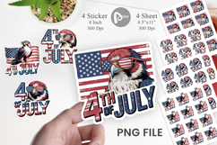 4th of July Eagle Sticker Product Image 1