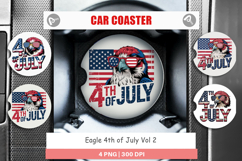 Car Coaster 4th of July Eagle Product Image 1