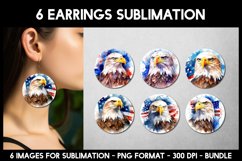 96 Patriotic Animals Earrings I Round Earrings Sublimation Product Image 11