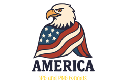 Eagle America and Flag logo slogan Illustration PNG Mascot