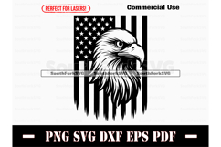 American Flag Bald Eagle Design SVG PNG DXF EPS PDF Product Image 1