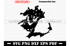 Eagle Lake Tichborne Ontario Canada Map Silhouette SVG PNG D Product Image 1