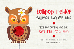 Eagle Owl Lollipop Holder. Birthday party favor. Paper craft template for cutting machines