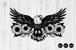 Eagle With Sunflowers SVG, Eagle SVG, Animal SVG Product Image 1