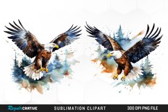 Watercolor Eagles Sublimation PNG Clipart Product Image 1