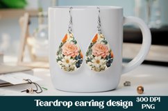 Flower teardrop earring design | Earring flower sublimation