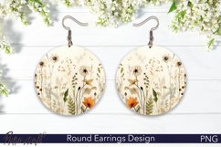 Round Earrings | Design with WildFlowers Sublimation Product Image 1