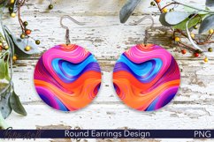 Colorful Round Earrings | Abstract Sublimation Design Product Image 1