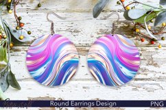 Colorful Round Earrings | Abstract Sparkling PNG Product Image 1