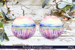 Round Earrings | Lavender Meadow Sublimation Product Image 1