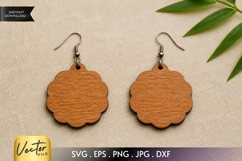 Scalloped Circle Earrings SVG | Laser Cut Jewelry Product Image 1