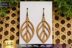 Leaf Cutout Earrings SVG | Laser Cut Jewelry Product Image 1