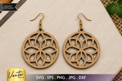 Round Mandala Earrings SVG | Laser Cut Jewelry Product Image 1