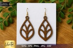 Leaf Teardrop Earrings SVG | Laser Cut Jewelry Product Image 1