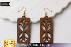 Geometric Leaf Earrings SVG | Laser Cut Jewelry Product Image 1
