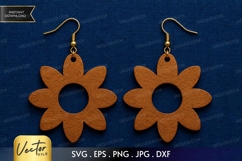 Petal Burst Earrings SVG | Floral Cutout Laser Template Product Image 1