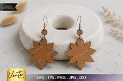 Star Petal Flower Earrings SVG | Floral Laser Cut File Product Image 1
