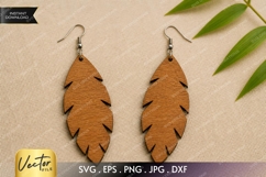 Feather Earrings SVG | Boho Leaf Laser Cut File Product Image 1